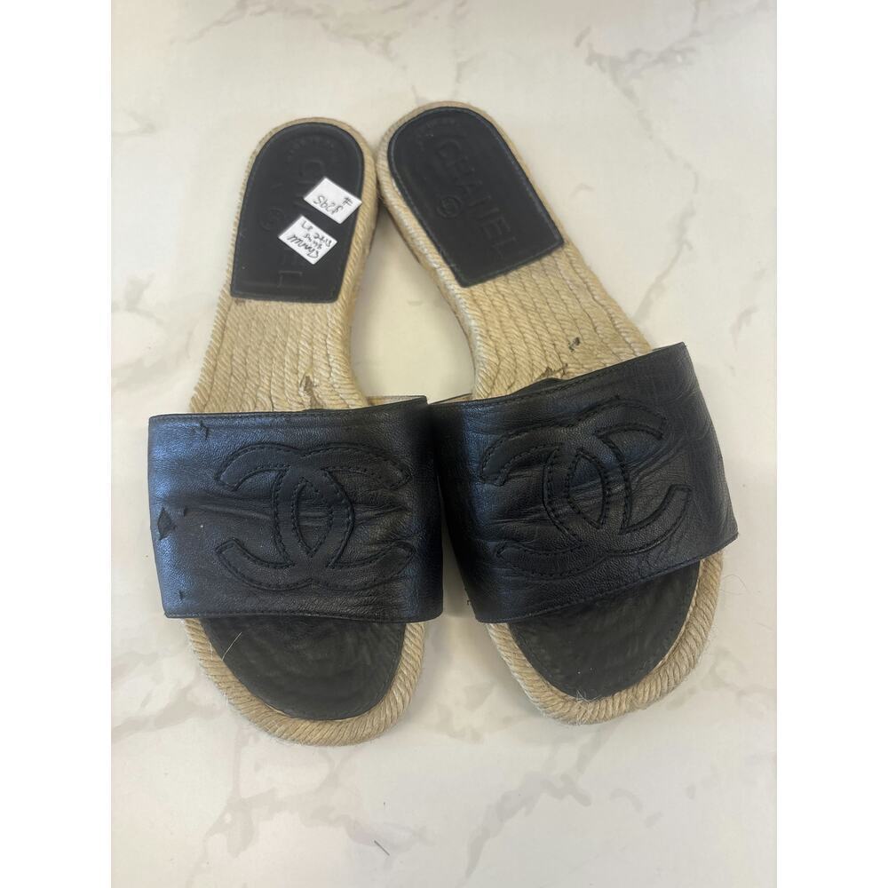 Chanel Espadrille Slides - Size 37 - Picture 1 of 4